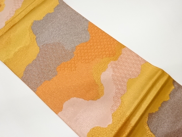 JAPANESE KIMONO / VINTAGE FUKURO OBI / WOVEN MICHINAGADORI & CLASSICAL PATTERN